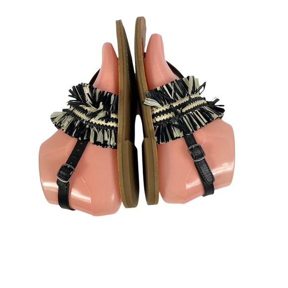 Lucky Brand Akerlei Flat Sandal Black Size 6 Natura Flat Thong Leather Shoes - Picture 6 of 8